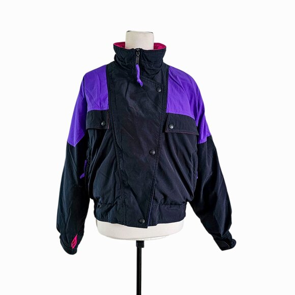 Rare 90s Vintage Eddie Bauer Cropped Goose Down Ski Coat Size Medium - Picture 3 of 11